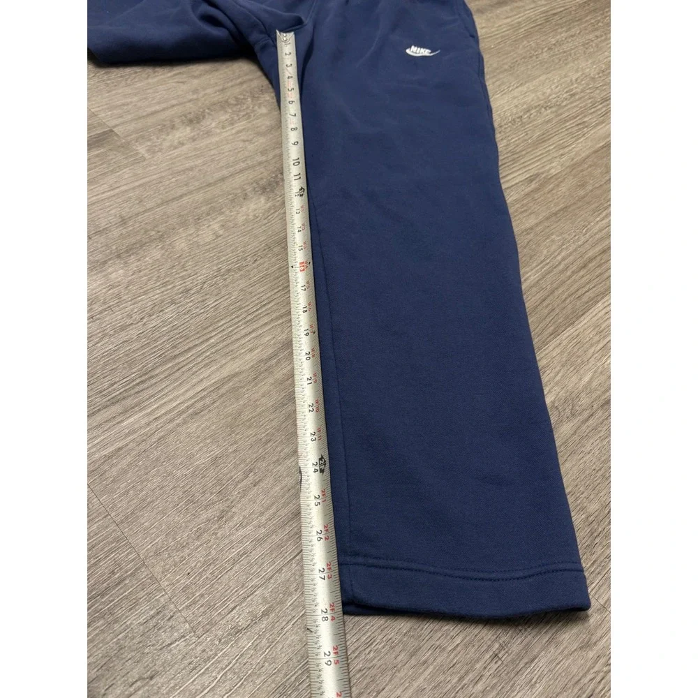 Nike Womens Fleece Sweatpants Navy Blue Straight Leg XL XLG TG Pockets Logo‎